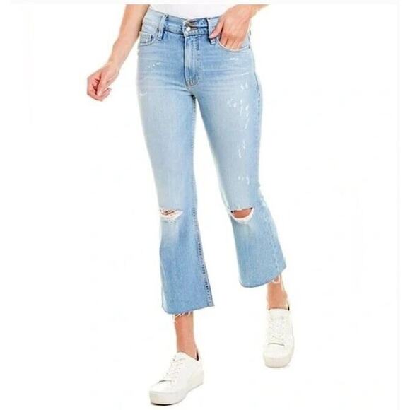 Frame Jeans 25 Heritage Le Sylvie Kick Flare Boot High Rise Denim Crop - Picture 1 of 10